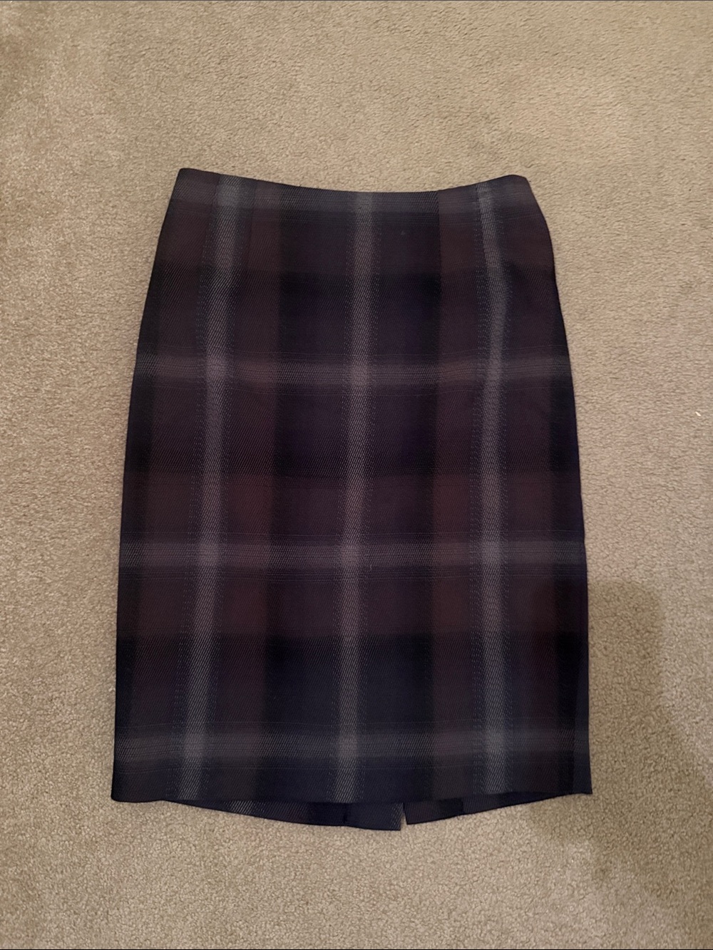 Corduroy Plaid Pencil Skirt